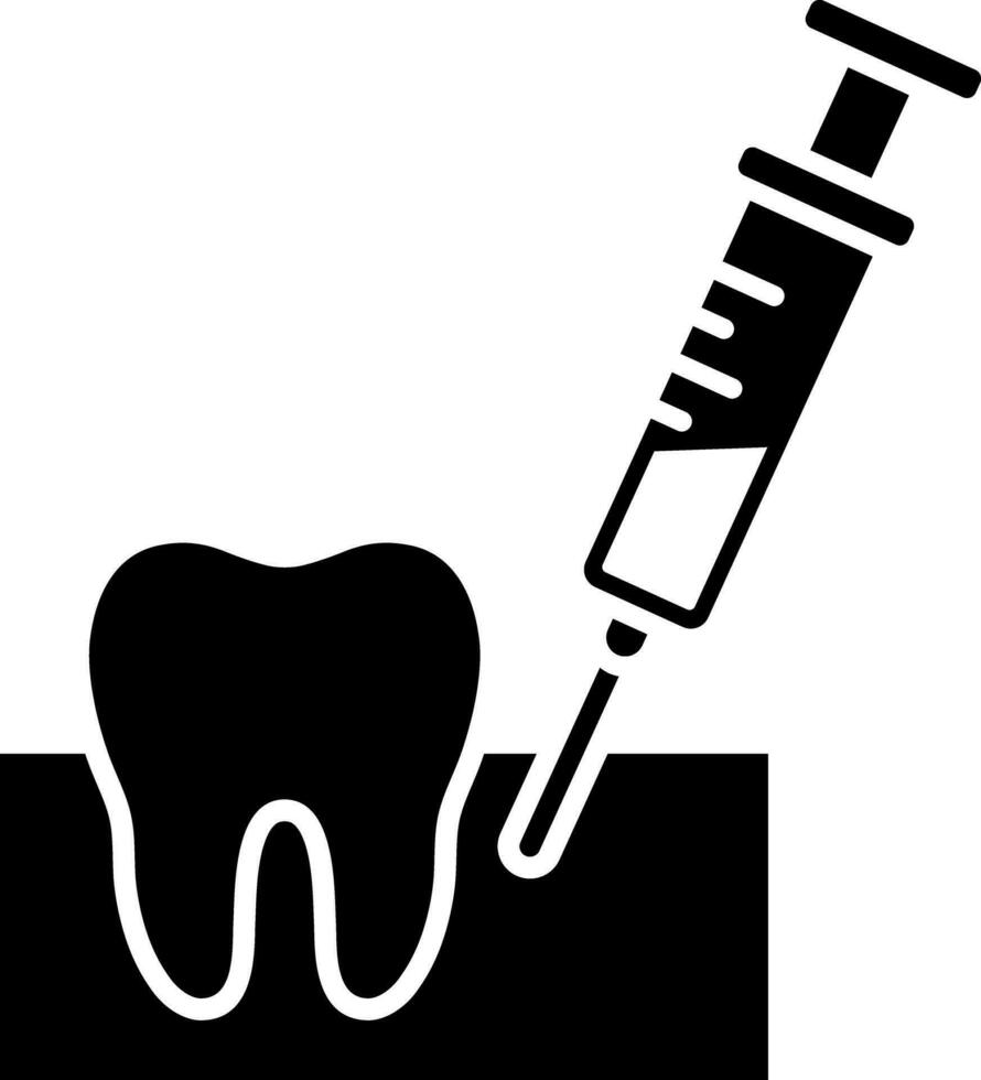 Gum injection icon for dental anesthesia. vector