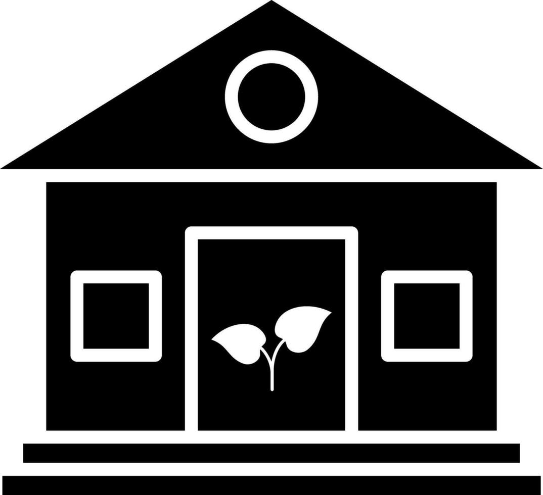 Green house icon in flat style. vector