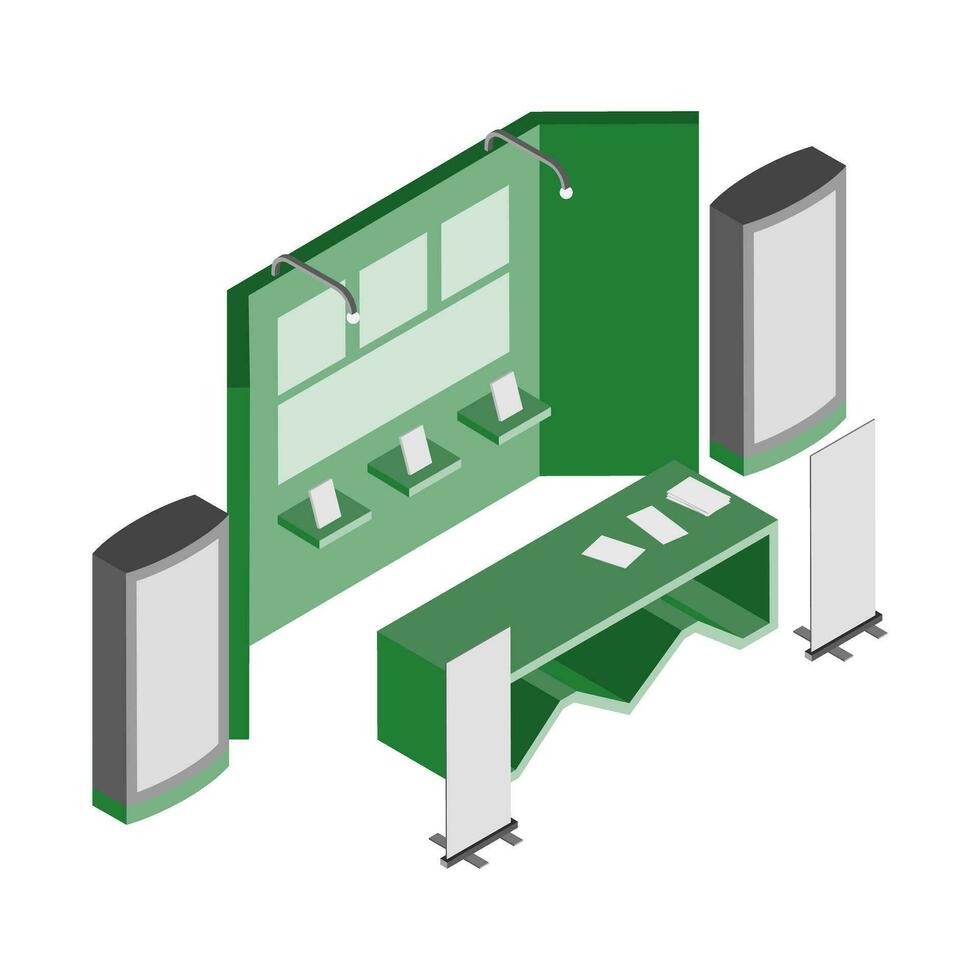 verde y gris exposición soportes vector