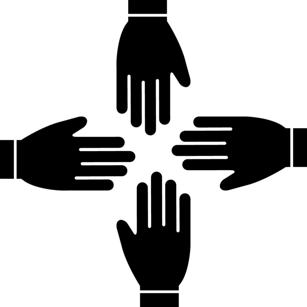 Together icon in Black and White color. vector