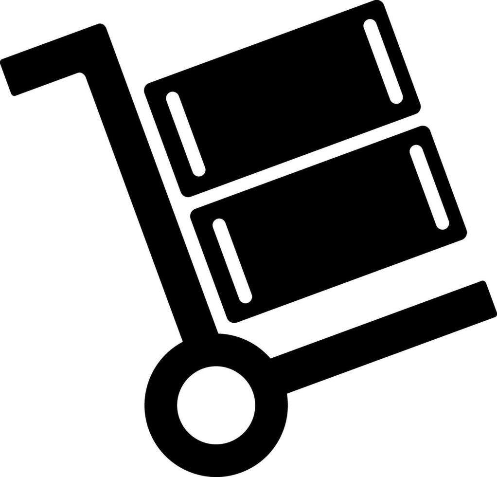 illustration of delivery luggage trolley icon. vector
