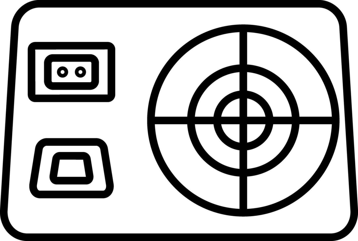 Black line stroke icon of electricity supply. vector