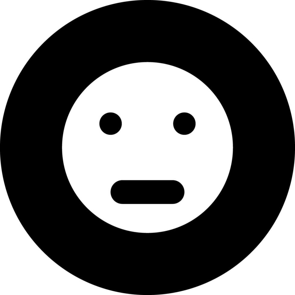 Confused and sad emoticon face glyph icon. vector