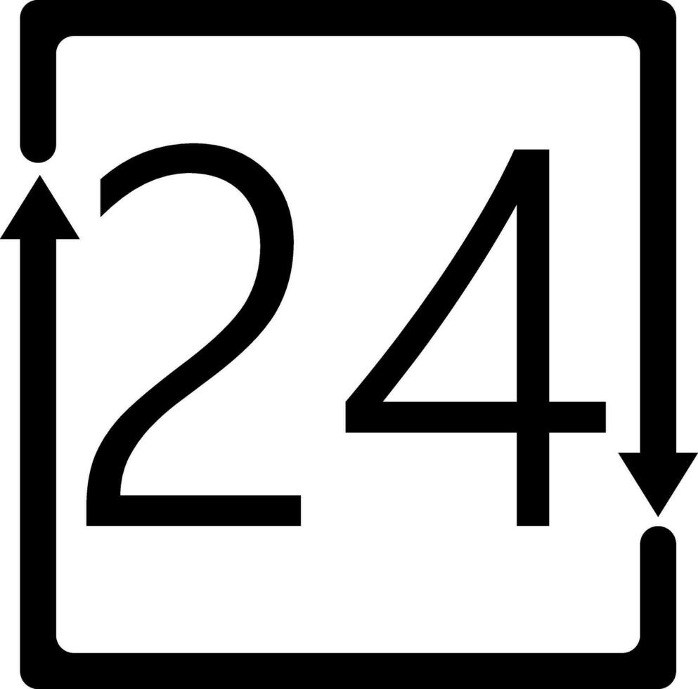 Concept of twenty four hour icon in flat style. 25096545 Vector Art at