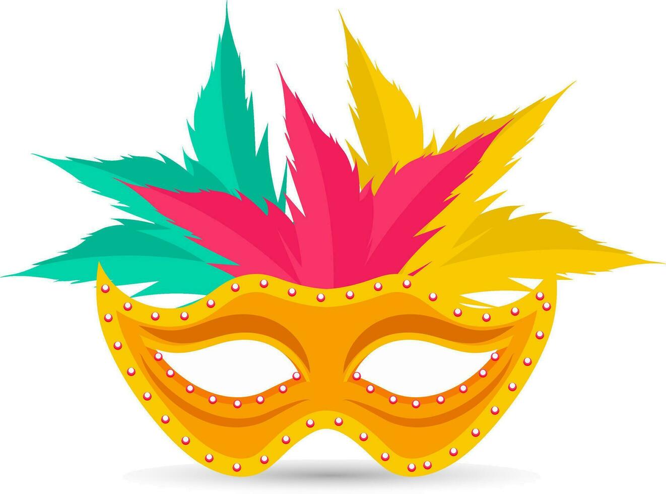 Shiny carnival mask made by neon flat lights. vector