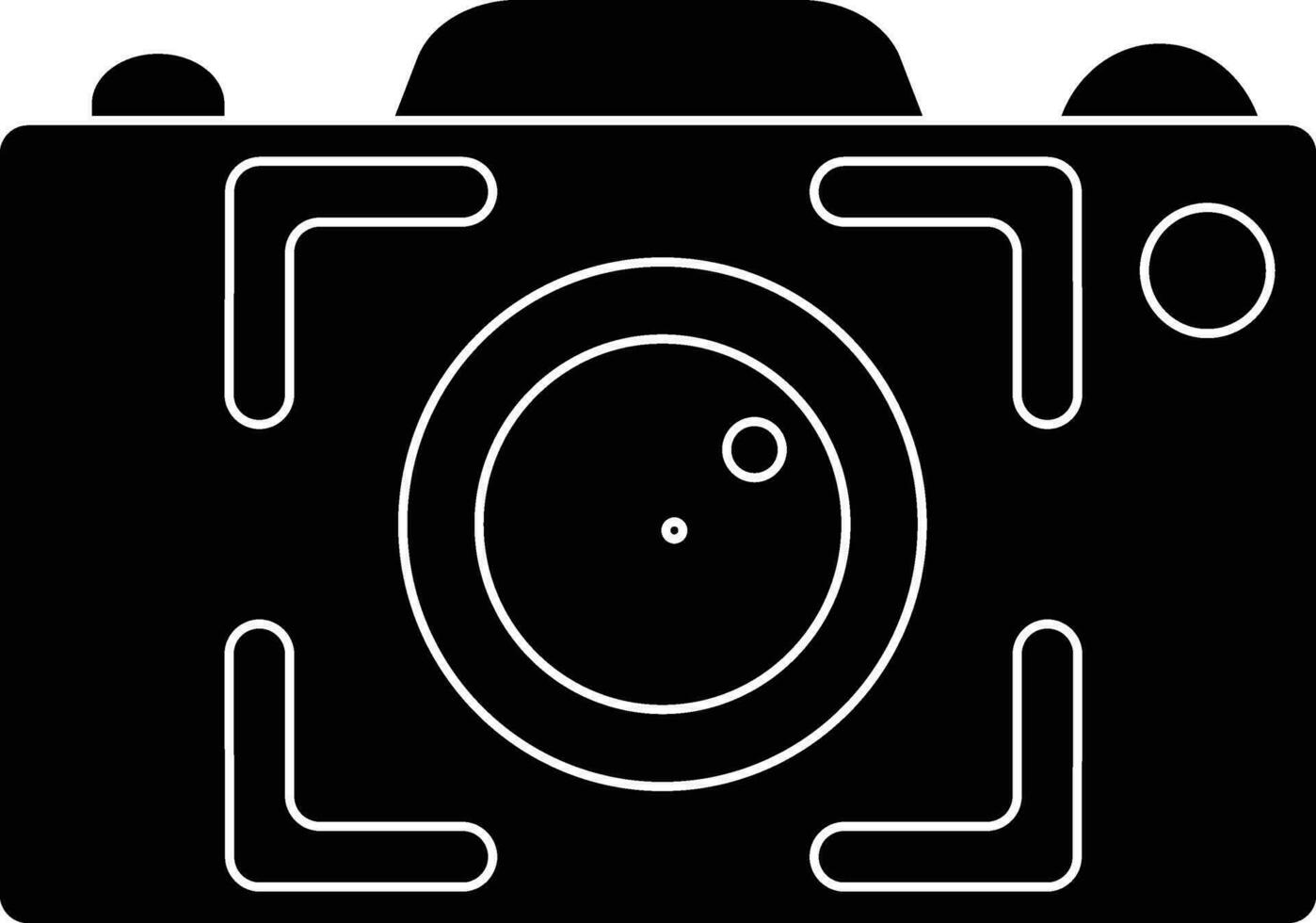 negro y blanco capturar cámara en plano estilo. vector
