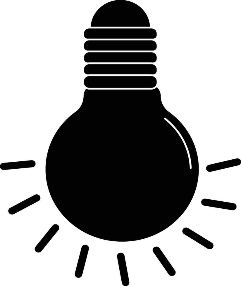 Black lighting bulb on white background. vector