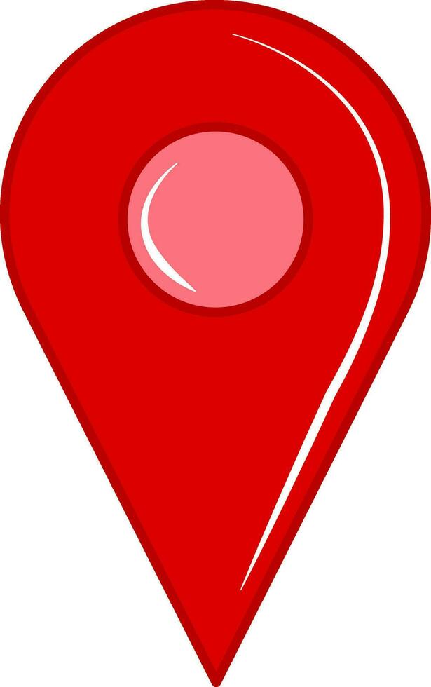 Red Map Pin Or Location Icon In Flat Style. vector