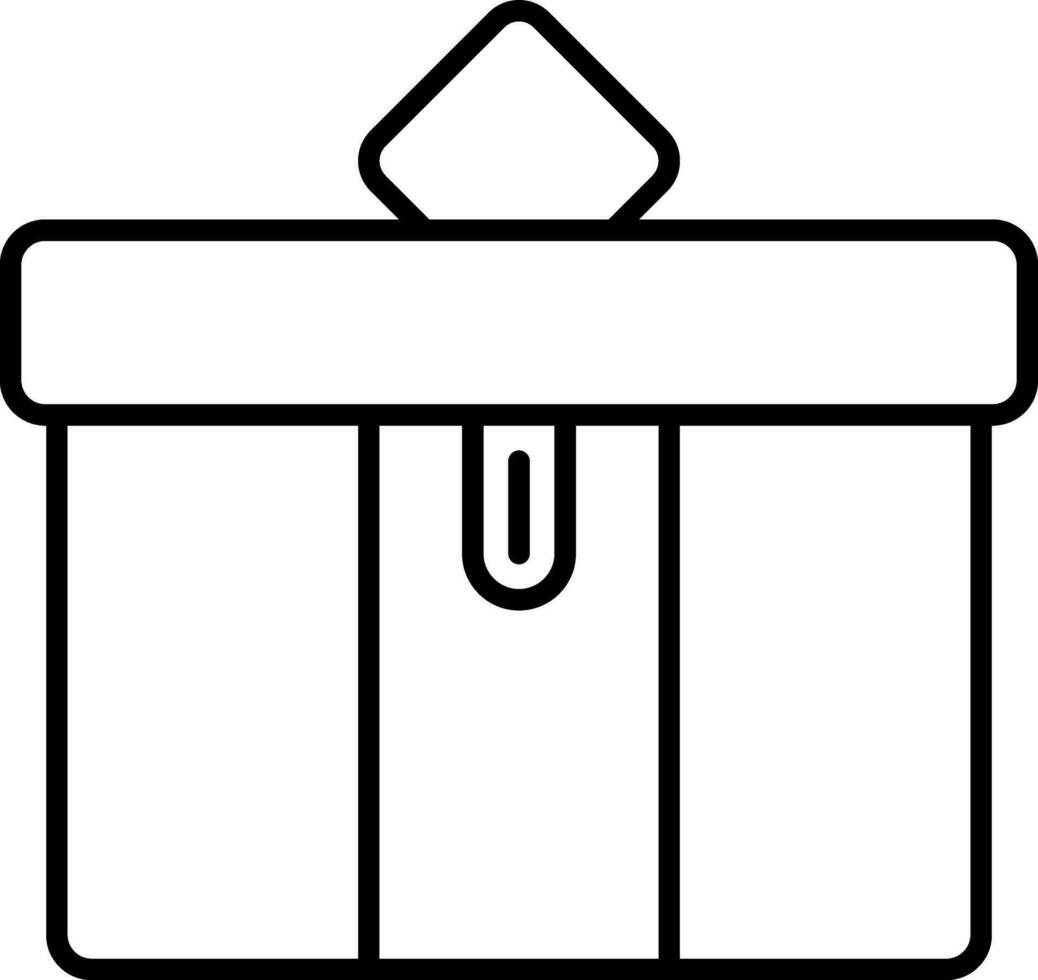 Paper In Ballot Box Black Stroke Icon. vector