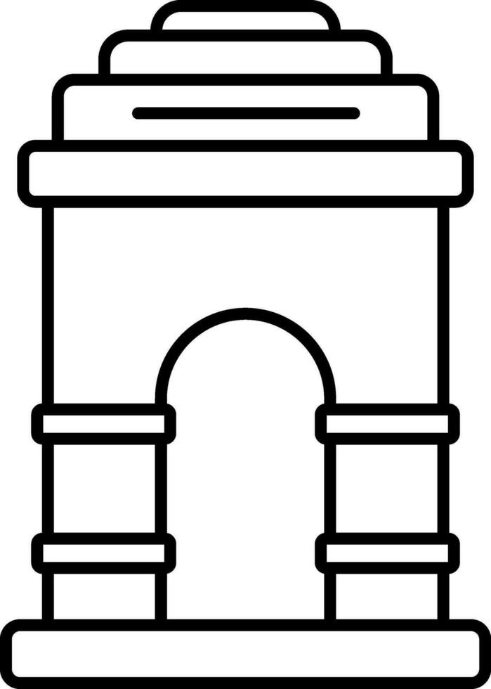 India Gate Icon In Line Art. vector