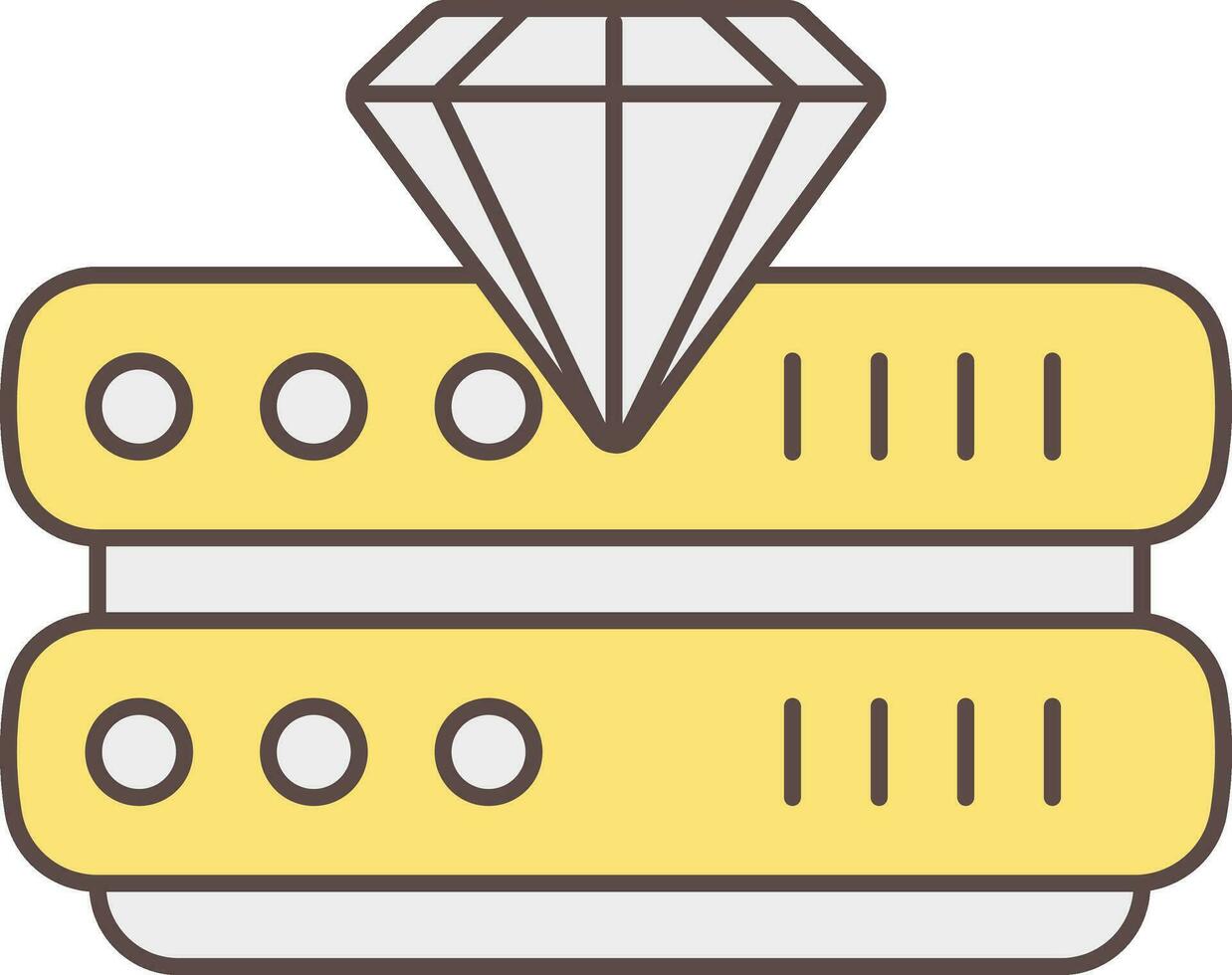 Grey And Yellow Diamond Server Icon. vector