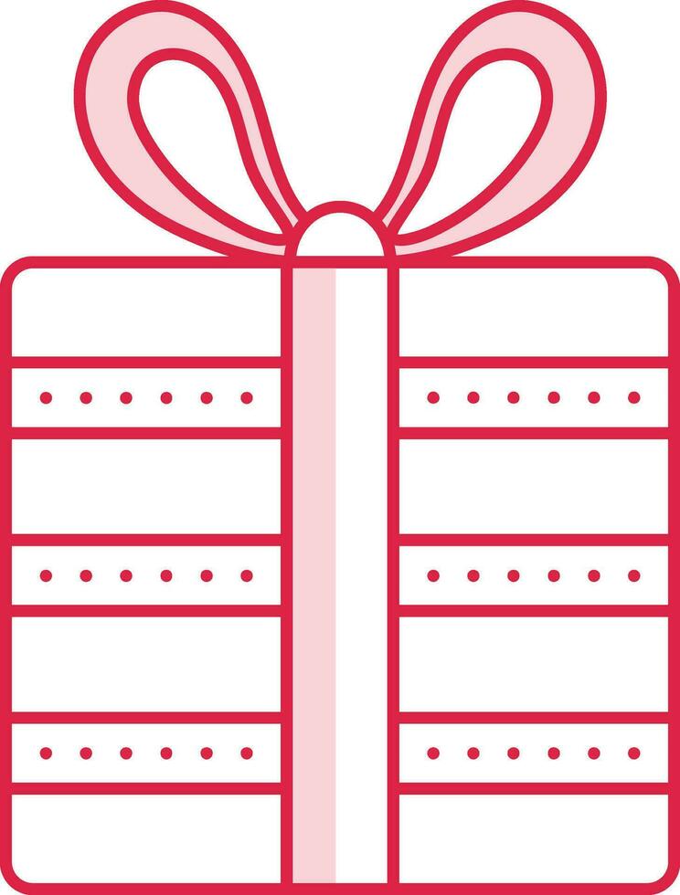 Gift Box Element In Pink And White Color. vector