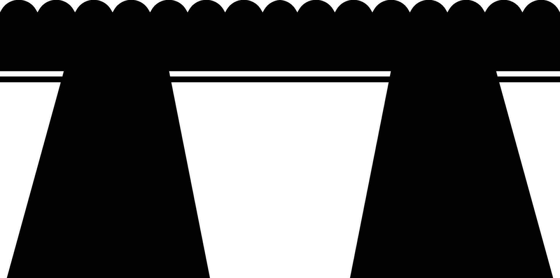 Two pillar bridge icon in black color. vector