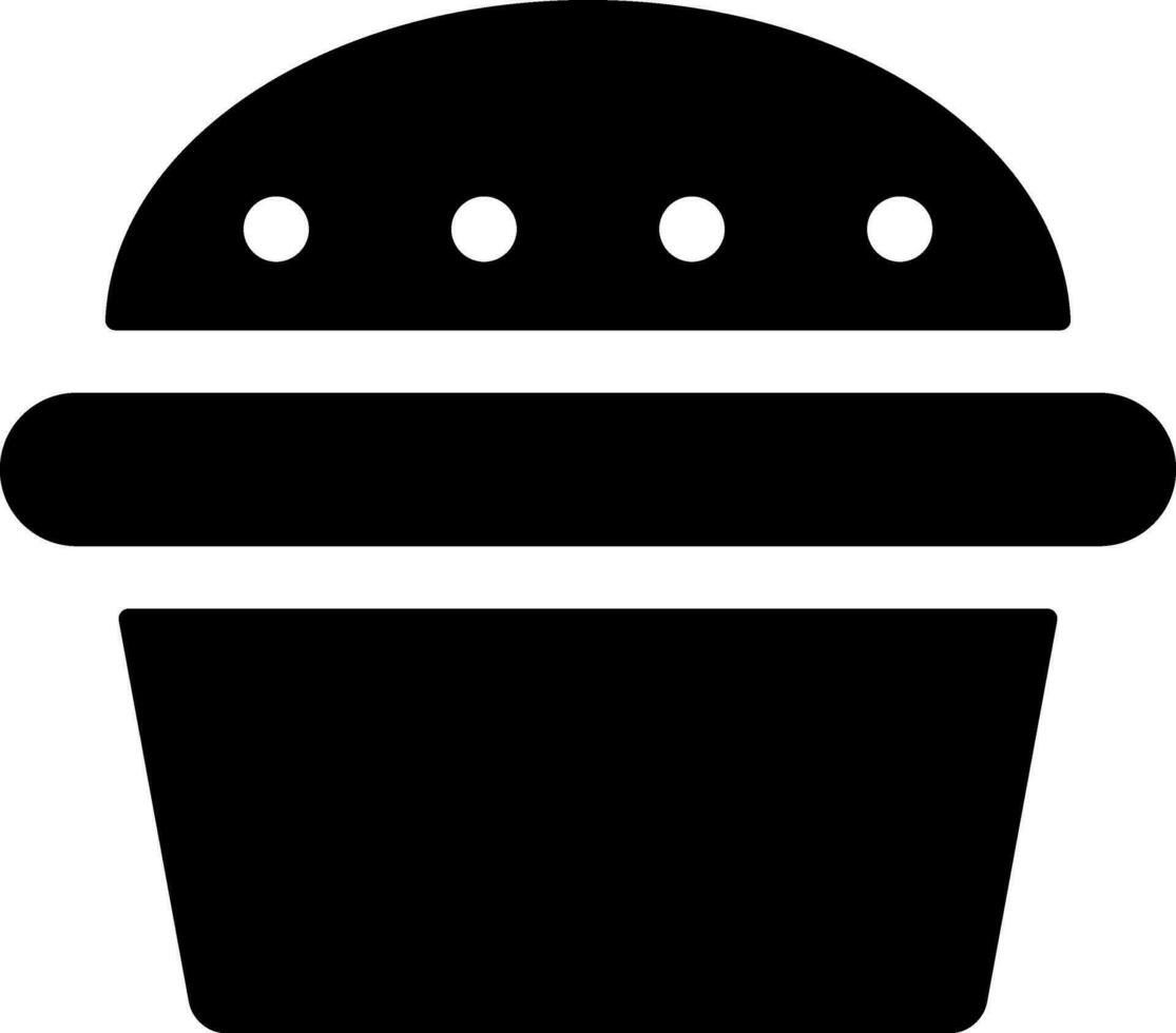 Muffin icon in Black and White color. vector