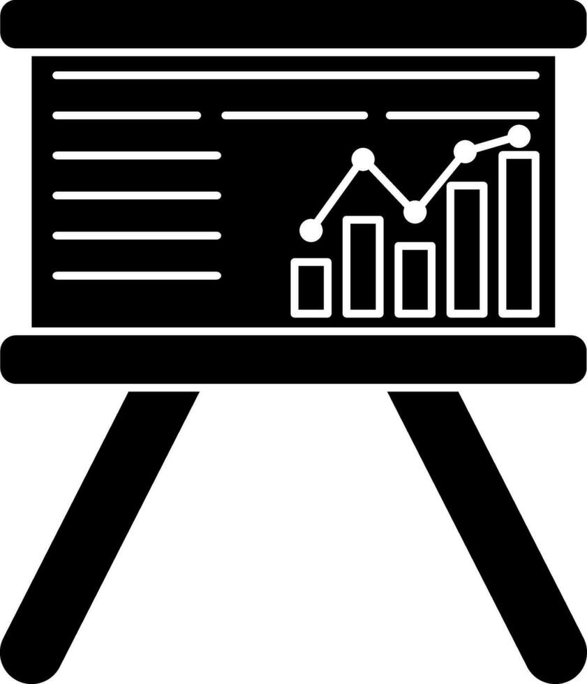 Presentation board icon with bar chart. vector