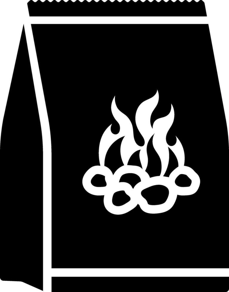 Charcoal icon in Black and White color. vector