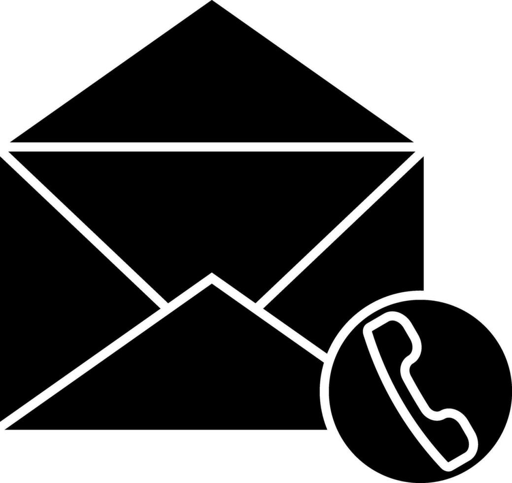 Illustration of Black and White mail in flat style. vector
