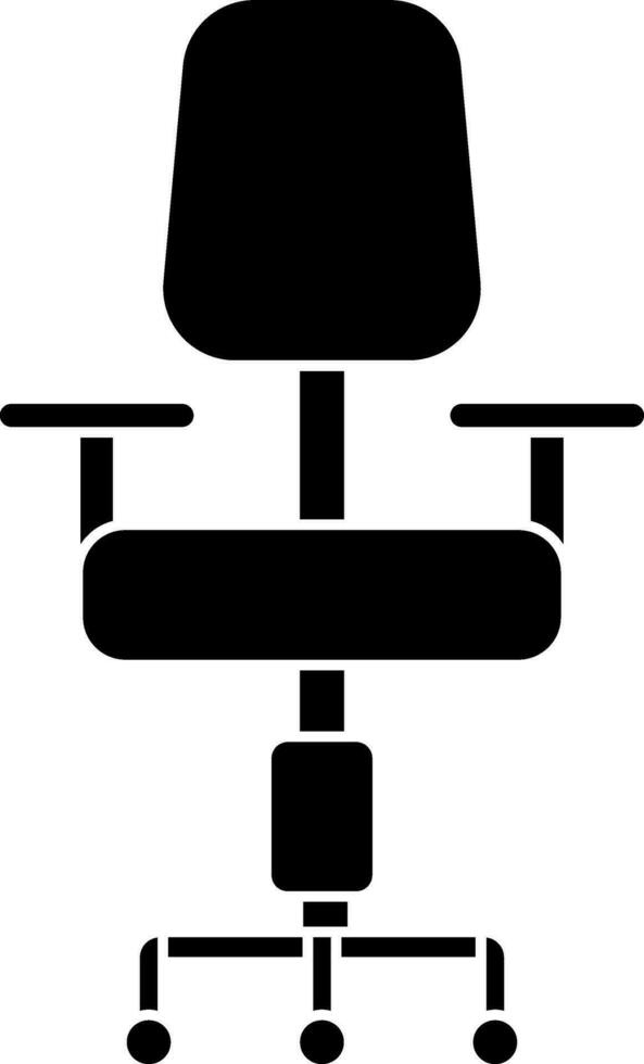Illustration of a black office chair icon. vector