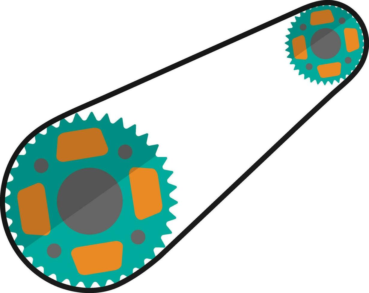 Flat style engine belt gear icon. vector