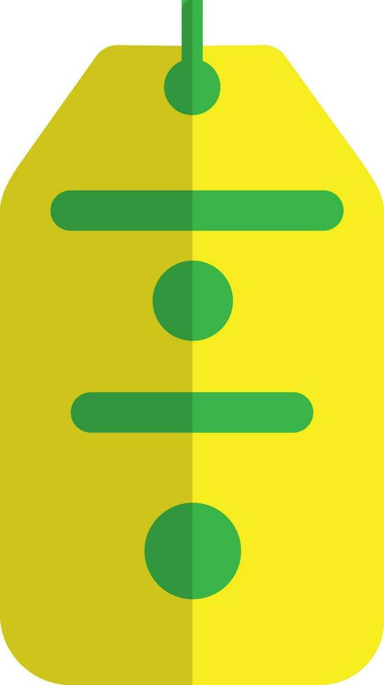 Tag in yellow and green color. vector