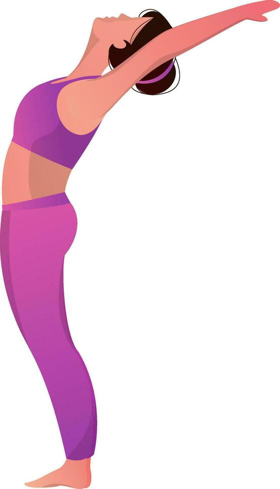 Beautiful woman doing yoga on white background. vector