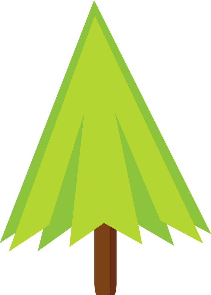 Green and brown christmas tree. vector
