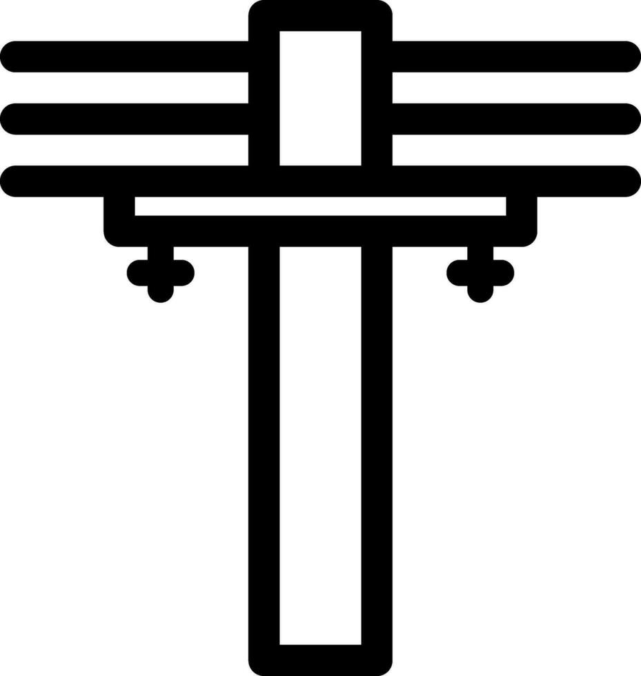Electric pole icon in line art. vector