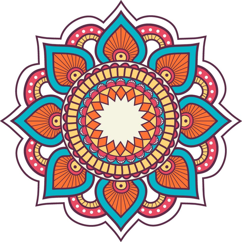 hermoso diseño de mandala floral. vector