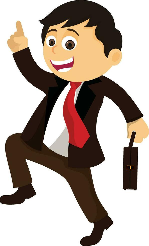 Cartoon businessman holding a bag. vector