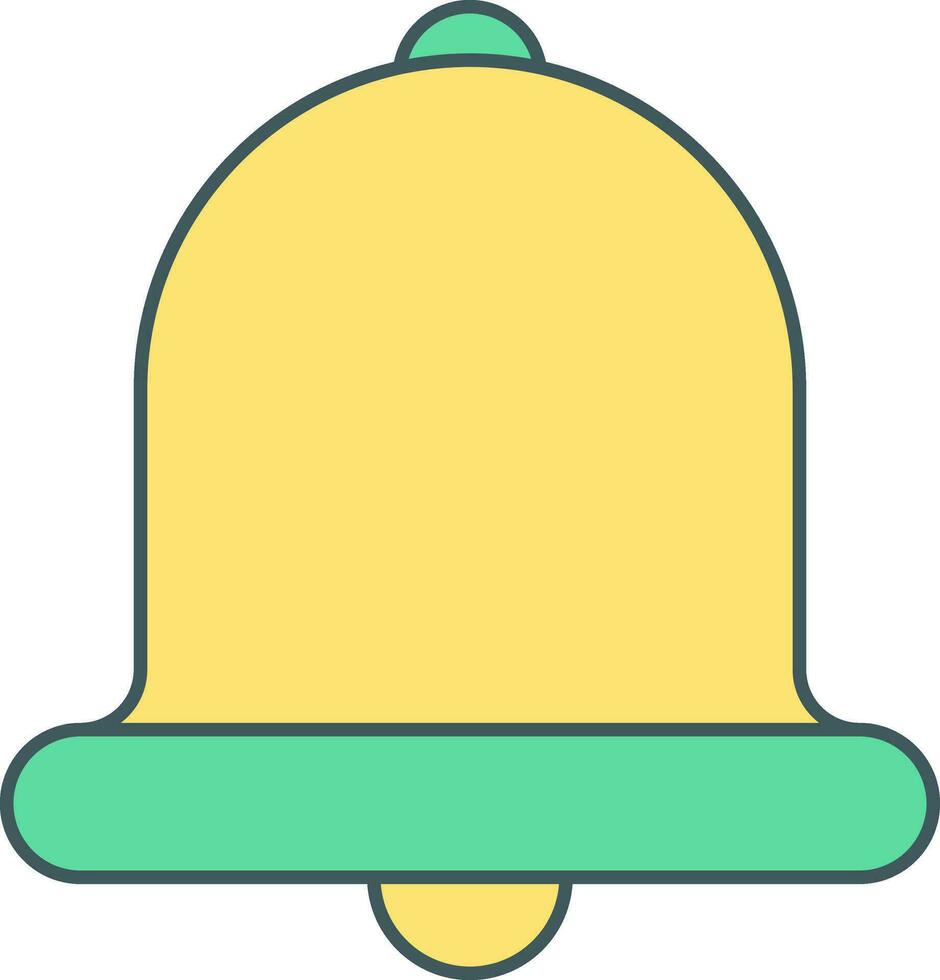 Bell Icon In Yellow And Green Color. vector