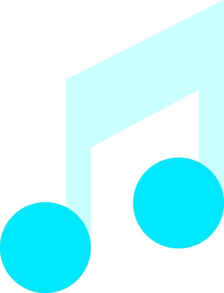 Blue Music Note icon in flat style. vector