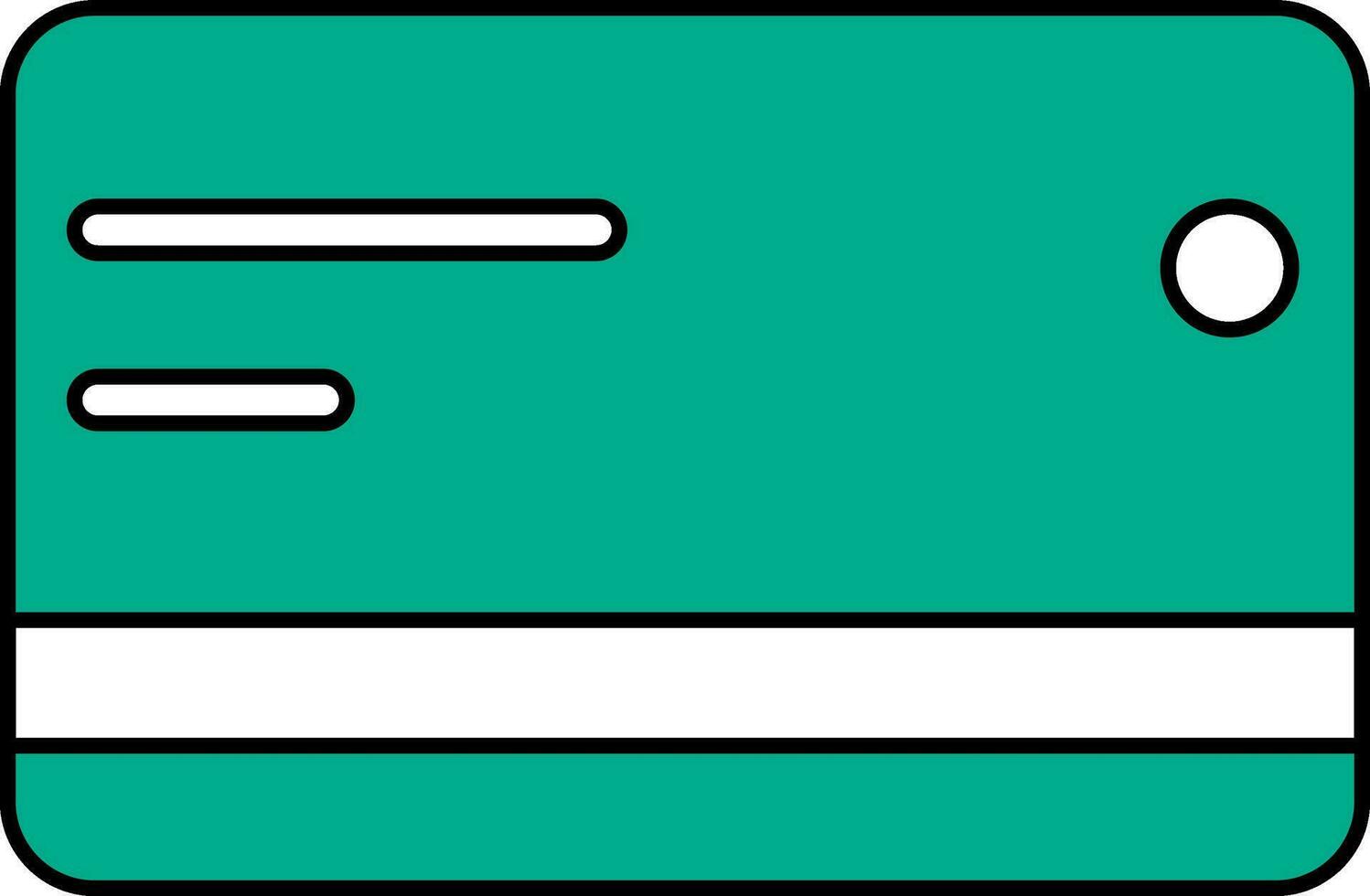 Payment Card Icon In Green And White Color. vector