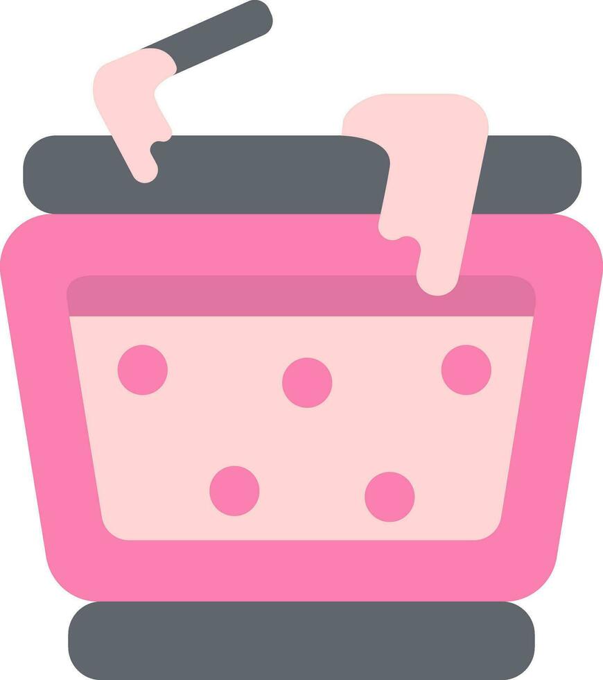 Honey jar icon in pink and grey color. vector