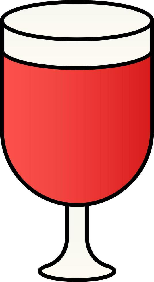 aislado vino vaso icono en rojo color. vector