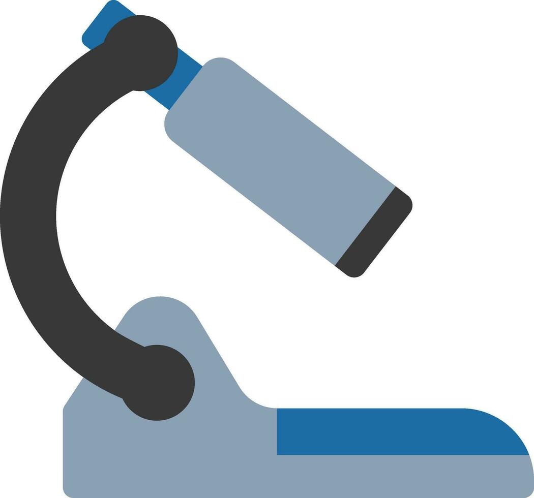 Black and Blue Microscope Icon on White Background. vector