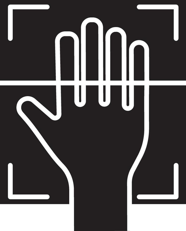 Palm Scan Glyph Icon. vector
