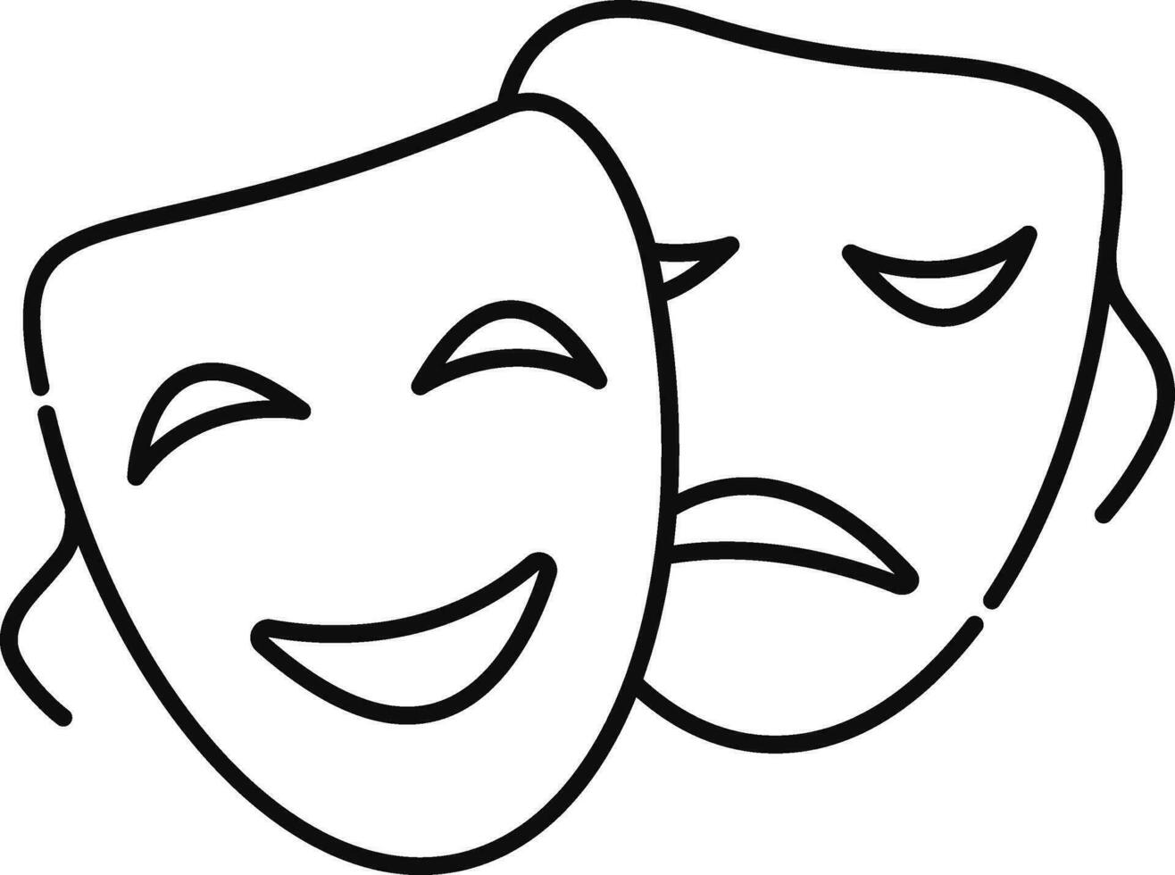 Vector illustration of happy and sad face mask icon. 25097046 Vector