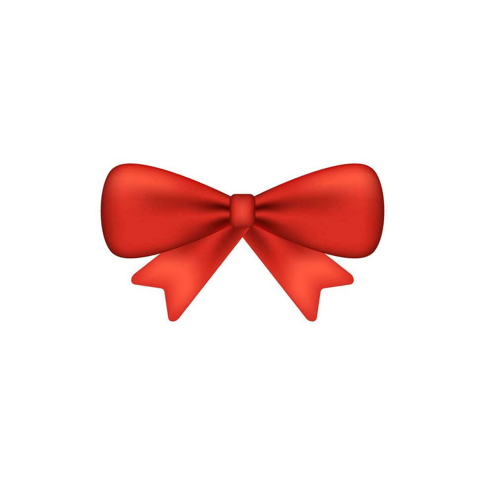 Shiny bow in red color. vector