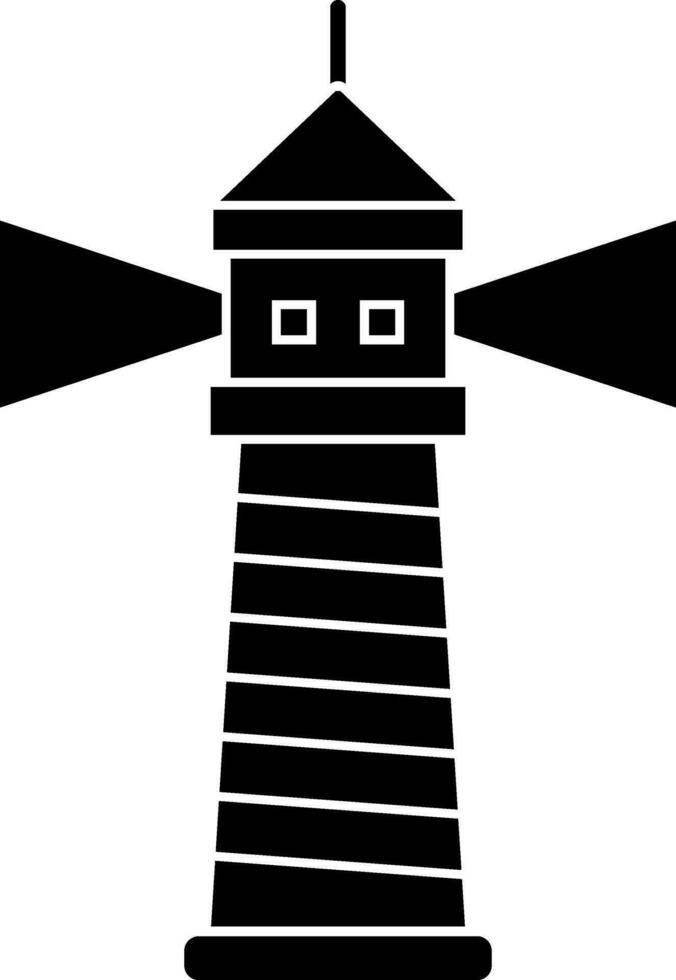 Glyph lighthouse icon in Black and White color. vector