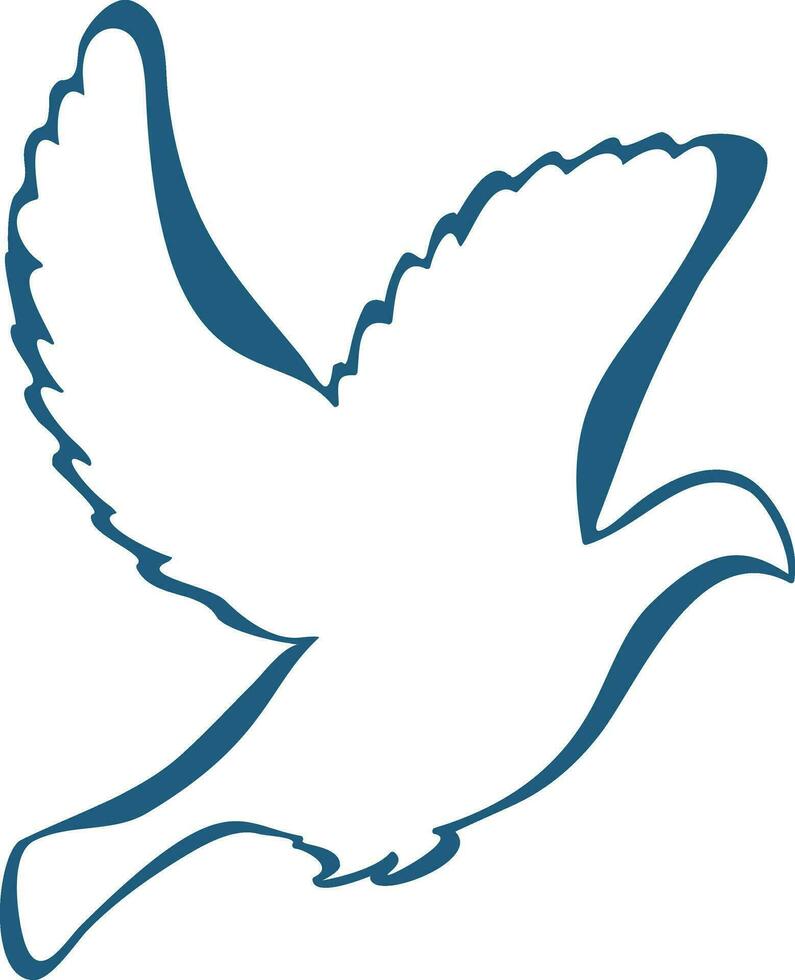 Free flying white dove vector. vector