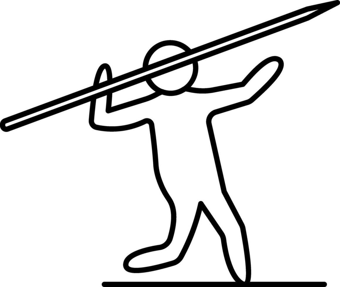 Javelin Throwing Athlete Icon In Flat Style. vector