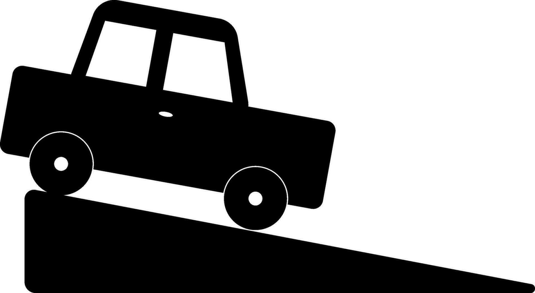 Vehicle landing down on bridge icon. vector