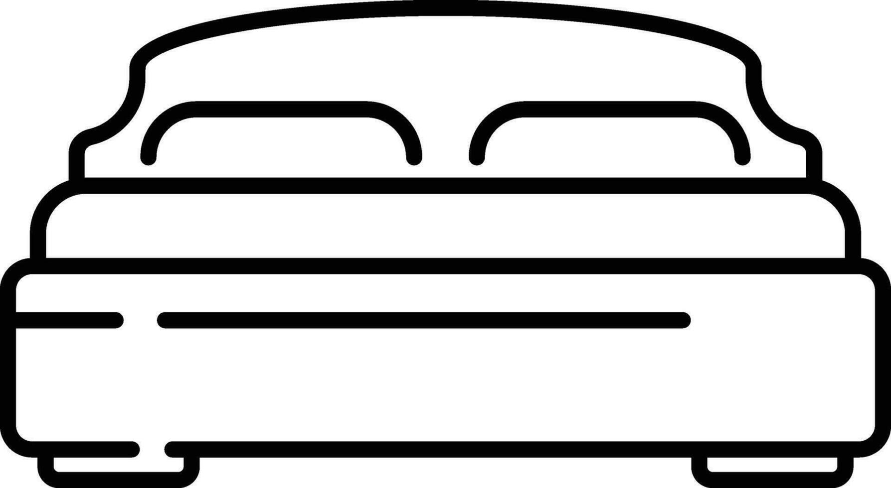 Flat Style Double Bed Icon In Line Art. vector