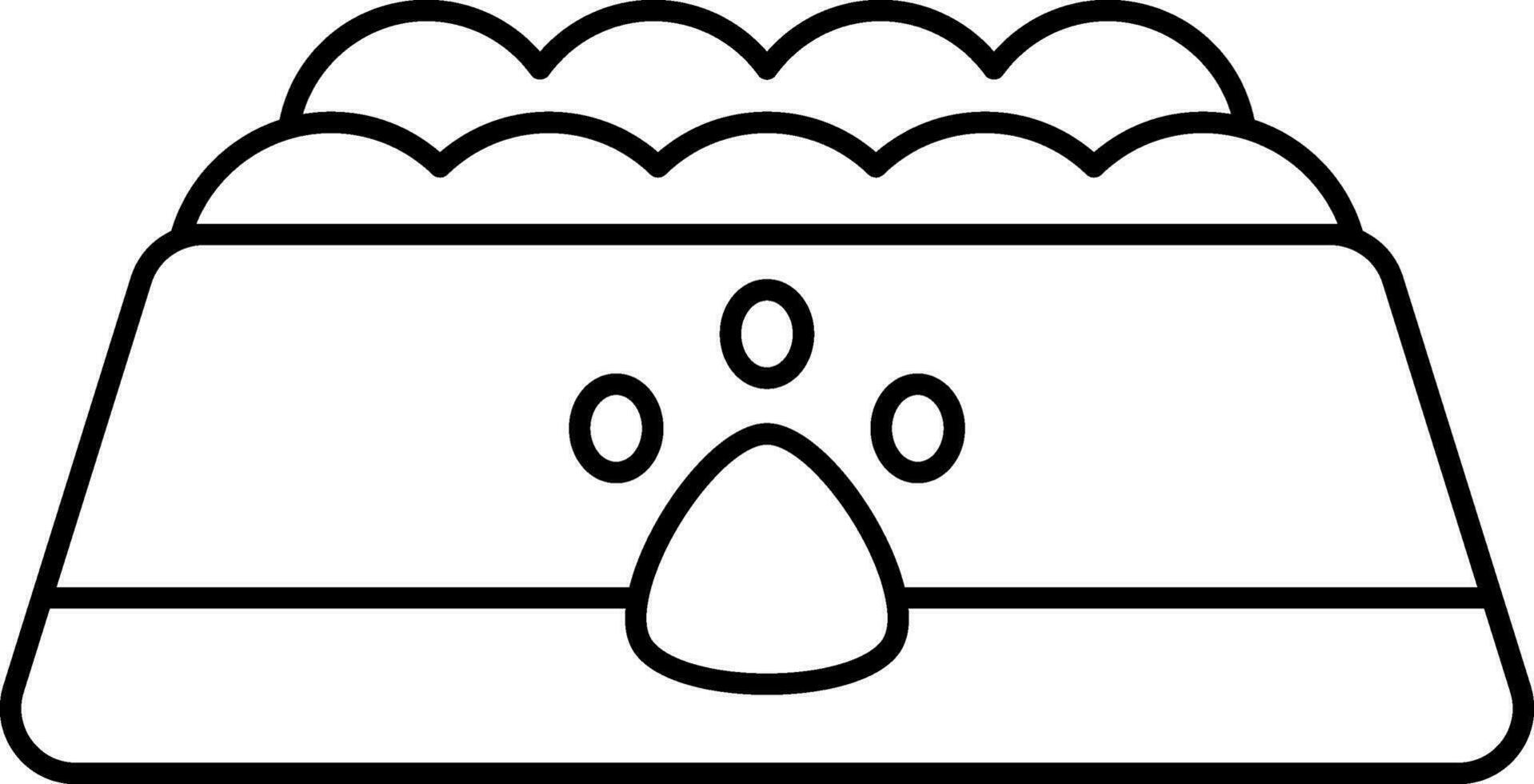 mascota comida cuenco icono en negro línea Arte. vector