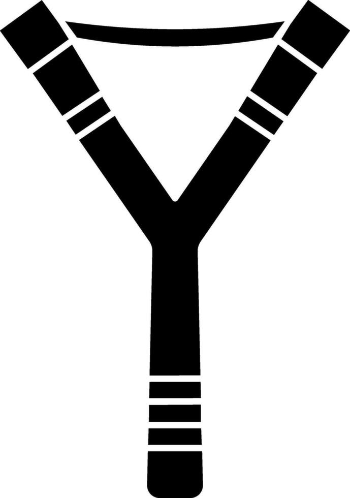 Slingshot Toy Icon In black and white Color. vector