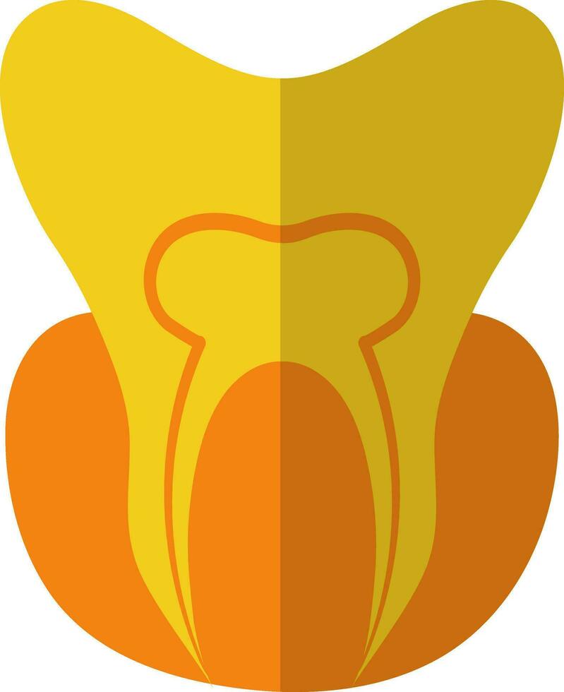 naranja y amarillo diente. vector