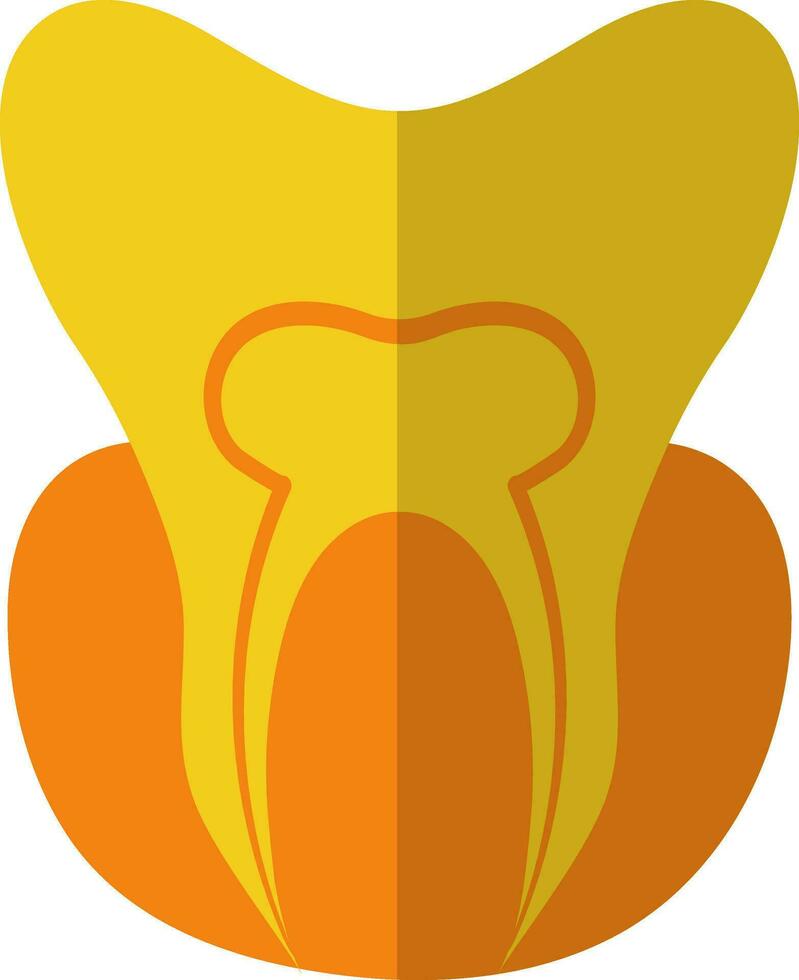 Orange and yellow tooth. vector