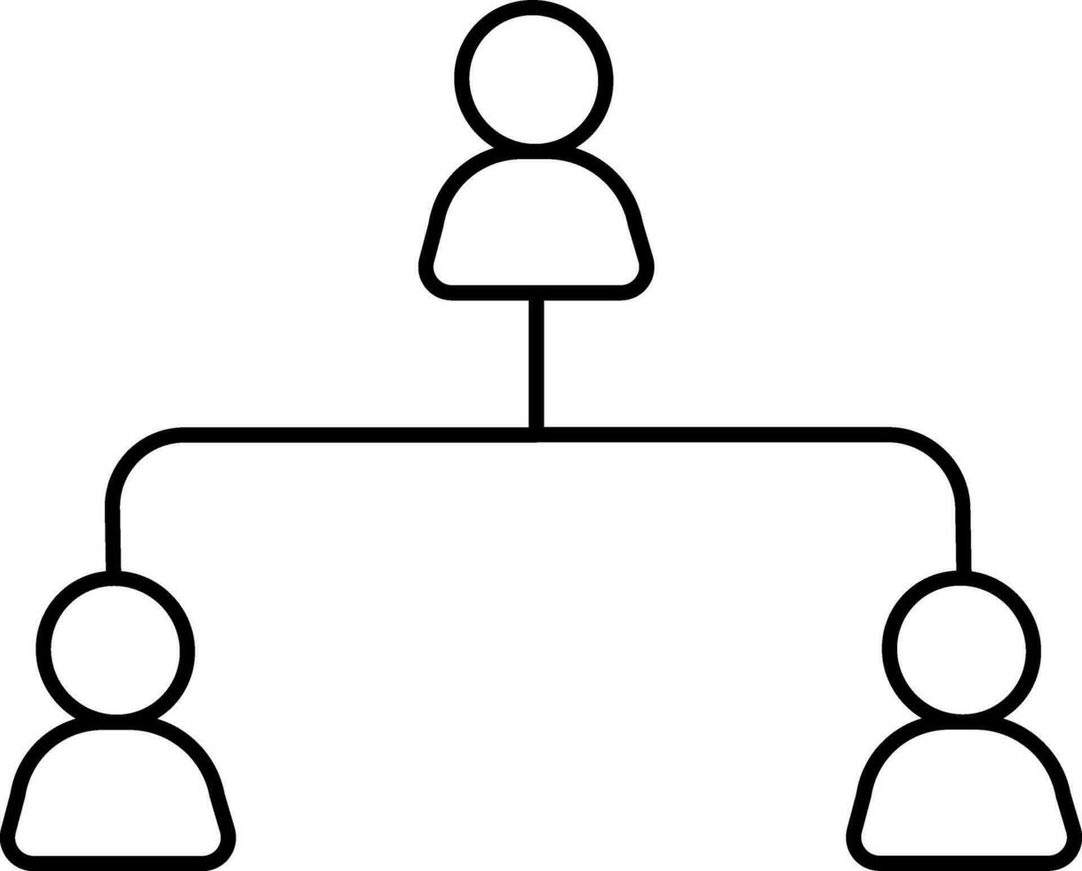 User Connection Or Networking Icon Or Symbol In Black Outline. vector