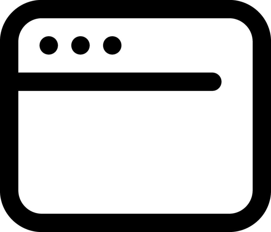 Browser window icon in line art. vector