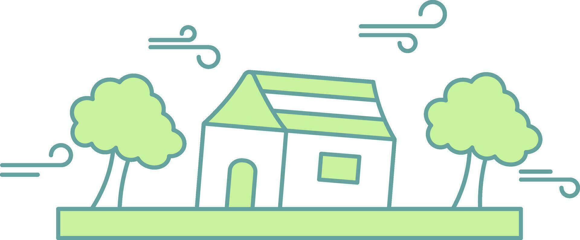Illustration of Colorful Windstorm Icon in Flat Style. vector